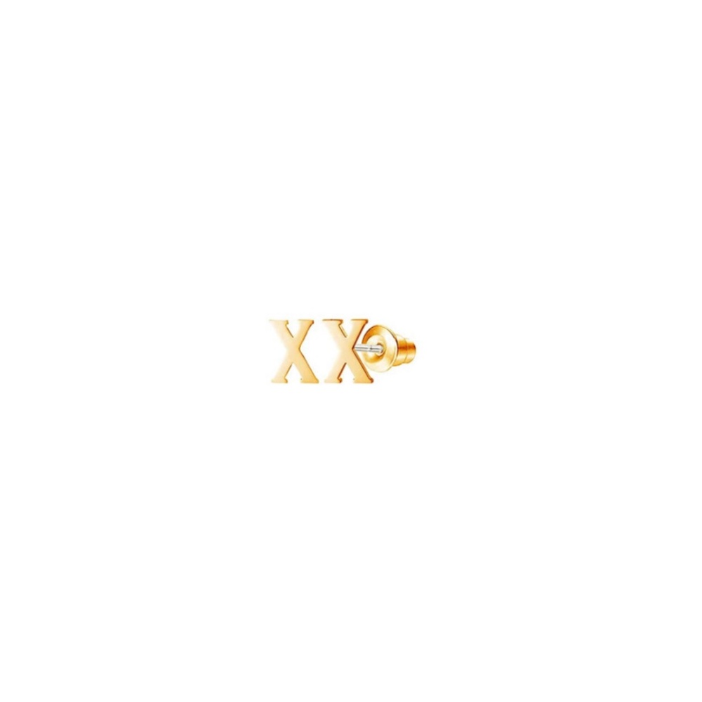 Letter X Gold Stud Earrings
